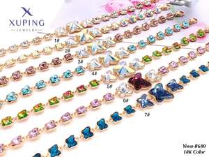 XUPING gioielli all'ingrosso 2025 nuova moda diamante artificiale ghiacciato in rame placcato <span class=keywords><strong>oro</strong></span> Bling Tennis donne <span class=keywords><strong>bracciale</strong></span> a catena - Product Image 4