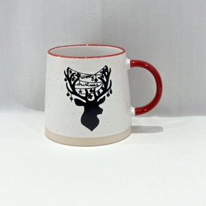 Tazas de Cerámica con Diseño de Reno Navideño, Proveedor Chino al por Mayor, Tazas de Cerámica con Asa Roja, Regalo de Navidad - Product Image 5