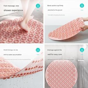 <span class=keywords><strong>Tapis</strong></span> de bain rond <span class=keywords><strong>antidérapant</strong></span> en TPE avec ventouses puissantes, <span class=keywords><strong>tapis</strong></span> de <span class=keywords><strong>douche</strong></span> à drainage rapide pour salle de bain - Product Image 4