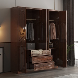 ZhiQu-pannello truciolare di vendita caldo per personalizzazione <span class=keywords><strong>armadio</strong></span> camera da letto <span class=keywords><strong>armadio</strong></span> mdf a 4 ante con specchi <span class=keywords><strong>armadio</strong></span> in <span class=keywords><strong>PVC</strong></span> plastica - Product Image 4