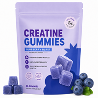 Gummies de créatine sans sucre OEM ODM, 5g de créatine par portion, complément pré-entraînement pour soutenir la croissance et la force musculaire
