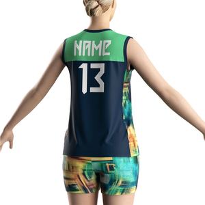 Maillot de volley-ball Dry-Fit à manches courtes pour femmes, avec motifs imprimés, pour l'entraînement, fabrication chinoise - Product Image 6