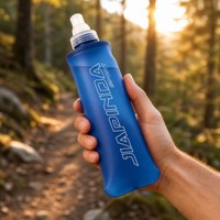 Bouteille d'eau souple pliable 300 ml en TPU, anti-fuite, sans BPA, portable pour course à pied, marathon, course en plein air