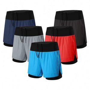 Pantalones Cortos Deportivos de Verano para Hombre, de Secado Rápido, Transpirables, de Doble Capa, con Cordón Ajustable en la Cintura, 100% Poliéster - Product Image 1