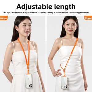 Cordon <span class=keywords><strong>de</strong></span> <span class=keywords><strong>téléphone</strong></span> portable bandoulière réglable bilatéral, sangle <span class=keywords><strong>de</strong></span> cou anti-chute et antivol en polyester, longue <span class=keywords><strong>chaîne</strong></span> - Product Image 3