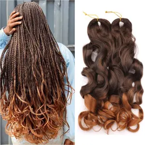 Loose Body Wave 22'' 150g Spiral Curl Synthetic Extensions End Curly Deep Wavy Braiding Hair For Woman