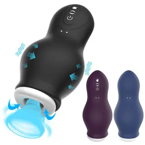 Yetişkin erkek oyuncak Glans stimülatörü masaj otomatik Oral vajinal Penis vibratör mastürbasyon kupası emme makinesi erkekler için