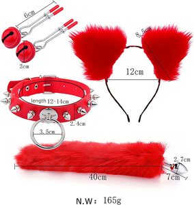 Ensemble <span class=keywords><strong>de</strong></span> 4 jouets coquins pour couples : <span class=keywords><strong>plug</strong></span> anal <span class=keywords><strong>queue</strong></span> <span class=keywords><strong>de</strong></span> renard et collier oreilles <span class=keywords><strong>de</strong></span> chat en peluche, pinces à tétons pour jeux <span class=keywords><strong>de</strong></span> rôle avec style - Product Image 6