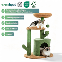 Vente en gros, tour de chat personnalisée, corde de sisal naturel enveloppée de cactus vert à gratter, jouets d'arbre d'escalade pour petit chat