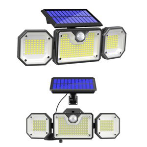Solar Powered Three Head <b>LED</b> Flood <b>Light</b> 320mm Waterproof Human Body <b>Sensor</b> Outdoor Wall Lamp - Product Image 2