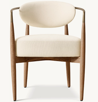 Chaises de salle à manger de style américain, meubles de restaurant, couleur personnalisée, chêne, tissu, fauteuils à accoudoirs