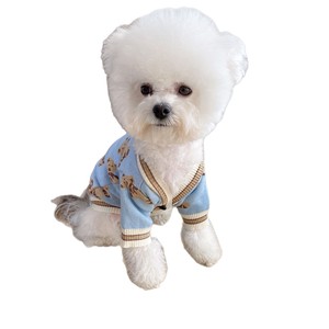 Pull tricoté pour animaux de compagnie, motif ours bleu, vêtements d'hiver pour petits chiens, Bichon Frise, caniche, Schnauzer, Teddy Cat, vêtements confortables - Product Image 4