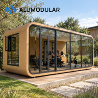 Bâtiment modulaire en aluminium, bureau préfabriqué moderne entièrement meublé pour siège de société sur site commercial, projet clé en main