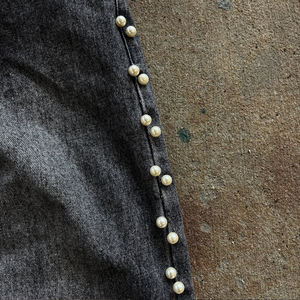 <span class=keywords><strong>Jeans</strong></span> da <span class=keywords><strong>Uomo</strong></span> Vintage Personalizzati con Perle, Casual, <span class=keywords><strong>Oversize</strong></span>, con Bottoni, Gamba Larga Dritta, Baggy, con Rivetti e Strass - Product Image 4