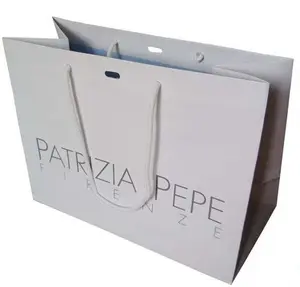 250gsm Perle laminierte Box Leder tragen Hände Hochzeit viel individuelles Design Luxus verpackung Geschenk Papiertüte