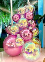 Arche de ballon gonflable géante tendance 2026, boule miroir brillante, matériau PVC réutilisable, 8-10 pieds, garantie 1 an pour les événements de mariage