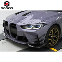 Kit d'amélioration de l'aération du pare-chocs avant en fibre de carbone sèche, Lames d'air N Style et Ailerons de pare-chocs avant pour BMW G80 G81 M3 G82 G83 M4