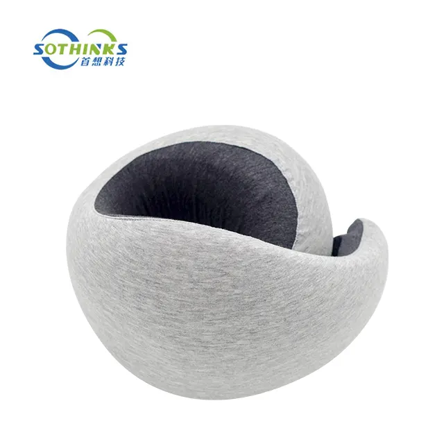 Mode ergonomique en forme de U voyage cou oreiller soutien menton et cou mousse à mémoire de forme voyage cou oreiller pour avion voiture bureau maison