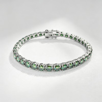 Bracelet en Moissanite en Gros, Argent S925, Anti-ternissement, Couleur D, Solitaire Rond Serti Clos, Minimaliste, Cadeau pour Elle