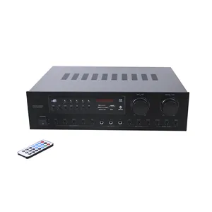 2.0 sound system audio mixer power amplifier with remote control, blue tooth, usb for home audio and meeting rooms