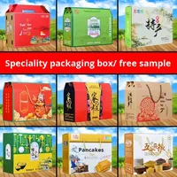 Boîtes en carton ondulé personnalisées pour fruits en petites séries, avec poignée, extra robustes, imprimées, pour emballage cadeau alimentaire, fabriquées sur commande