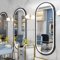 Miroir de coiffeur moderne 2025, design mural, éclairage LED, aluminium, salon de coiffure, salon de beauté, maquillage