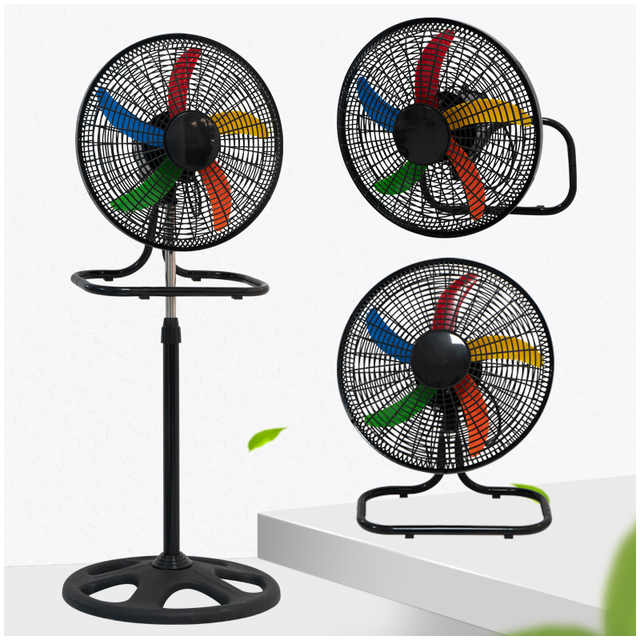 Factory Wholesale 3 in 1 Adjustable Height 18 Inch Plastic Blades Oscillating Electric Fan for Outdoor & Household Use Stand Fan
