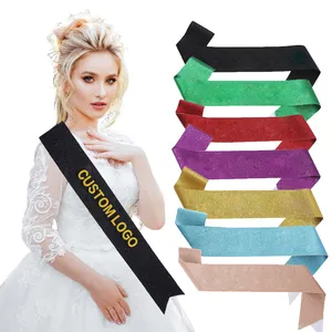Custom logo Happy Birthday Girl Queen Glitter Sash Sash for Women Party Favors Supplies and Decorations for Sweet 16, 18th