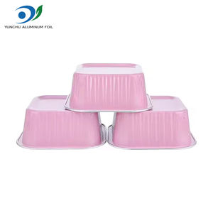 Contenedor de Aluminio Rosa de 150ml para Postres y Pasteles, Molde Desechable Cuadrado de Aluminio para Hornear Yogur con Tapa - Product Image 5