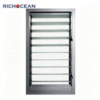 RICHOCEAN Panneau de persiennes extérieures en alliage d'aluminium, sur mesure en usine, hermétique, coupe-vent et durable, type volet de plantation