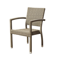 Chaise de salle à manger d'extérieur empilable en rotin et osier, style moderne, éco-responsable, avec structure en aluminium, pour cour, minimaliste, vente en gros