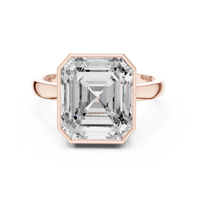 Bague en or rose avec diamant de laboratoire taille radiant pour femme, bague de fiançailles solitaire sertie clos, cadeau de joaillerie fine moderne - Product Image 2