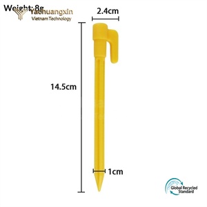Piquets de tente en plastique PP ultra-légers de 14,6 cm pour l'extérieur, résistants, de qualité industrielle, diamètre 5,2 mm - Product Image 2