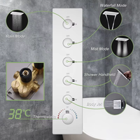 Robinets en laiton thermostatiques de luxe 16x24 pouces Système de douche à poignée unique Affichage numérique de la température Pause électrique