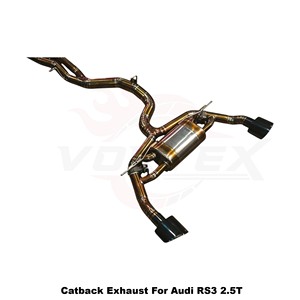 Sistema de escape ligero Vortex con válvulas de titanio dorado para Audi RS3 2.5T 2016-2024, sistema de carreras Track-Spec - Product Image 2