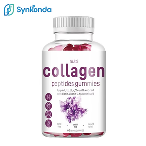 Bonbons Gommeux Synkonda Multi Collagène Peptides Beauté Type 1 2 3 5 Biotique <span class=keywords><strong>Vitamine</strong></span> <span class=keywords><strong>C</strong></span> Acide Hyaluronique 60 Vegan Femmes Sans OGM - Product Image 1