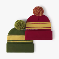 Gorro con pompón de punto personalizado con logotipo bordado gorro deportivo de invierno