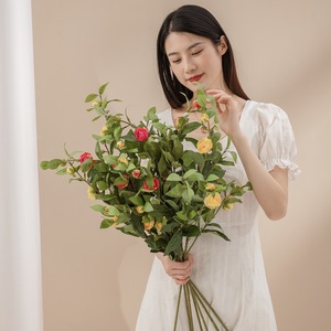 ช่อดอกกุหลาบประดิษฐ์ CallaFloral ก้านยาว สีเหลือง สีแดง สำหรับตกแต่งงานแต่งงาน สไตล์ INS งานประดิษฐ์ผนังดอกไม้ - Product Image 2