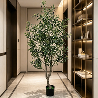 Dekorative Blumen, Kränze und Pflanzen, Künstliche Olivenbäume, Künstliche Bäume im Topf für Innen und Außen, Bar- und Hausdekoration, Hochzeitsgeschenk
