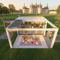 Pergola en aluminium écologique Sweet Home avec toit rétractable motorisé à lames orientables, abri de jardin imperméable pour l'extérieur