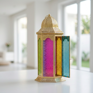Wholesale <b>Tall</b> Gold Metal Moroccan Candle <b>Lantern</b> for Home and Events Decoration - Product Image 6