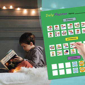 Tabla de tareas magnética de fieltro único extraíble, <span class=keywords><strong>tablero</strong></span> planificador diario para tareas y responsabilidades de niños - Product Image 3