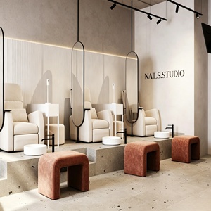 Nail Salon Station Spa Beauty Salon Furniture Full Store Customized Hair Salon Interior Design Barber Shop Decoration Renovation - Product Image 3