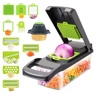 Amzn Hot Selling 12 in 1 Multifunktions-Küchen handbuch Veggie Mandoline Slicer Cutter Gemüse hacker