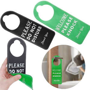 Hot Sale PU Leather Hotel <strong>Door</strong> Hanger Sign Dual-Sided Doorplate Tag Please Do Not Disturb <strong>Door</strong> <strong>Knob</strong> Hanger for Home Office Hotel - Product Image 4