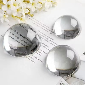 Fermacarte in <span class=keywords><strong>Vetro</strong></span> Cristallo Trasparente a Forma <span class=keywords><strong>di</strong></span> <span class=keywords><strong>Angelo</strong></span>, Ornamento da Ufficio Rotondo, Oggetto Decorativo - Product Image 1