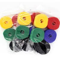Sangles auto-agrippantes réutilisables blanches, vertes et bleues de 20 mm, résistantes à la chaleur et imperméables, pour chaussures, sacs et vêtements