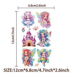 ZY3257S nuovo cartone animato il fiore angelo tatuaggio adesivi festa festa impermeabile raccolta divertente viso tatuaggio adesivi per bambini - Product Image 5