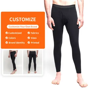 Enerup Merino Wool Polyester Men's Workout Set Keep Warm Pants Sports Tight Base Layer Suit Quick Dry Underwear long johns