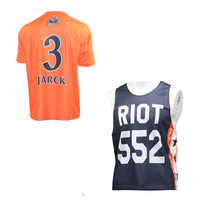 Seragam Lacrosse Sublimasi Kustom Grosir Pinnies Jaring Bersirkulasi Uniseks Lacrosse Jersey Bolak-balik